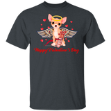 Happy Valentine's Day Cupid Chihuahua Dog Pet Lover Fans Matching Shirts For Couples Boys Girls Women Personalized Valentine Gifts T-Shirt - Macnystore