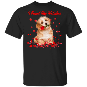 I Found My Valentine Shih Tzu Dog Pet Lover Fans Matching Shirts For Couples Boys Girls Women Personalized Valentine Gifts T-Shirt - Macnystore