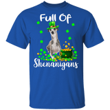 Full Of Shenanigans Leprechaun Greyhound Patricks Day T-Shirt - Macnystore