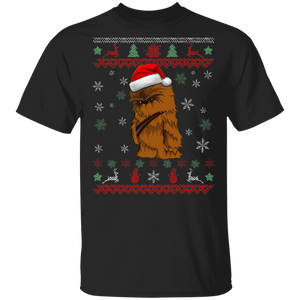 Christmas Santa Lover Shirt Chewie Santa Sweater Cool Christmas Santa Movie Character Lover Gifts Christmas T-Shirt - Macnystore