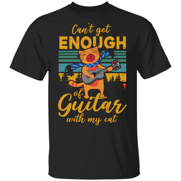 Can't Get Enough Of Vibing With My Cat Adorable Jazz Cat Playing Guitar T-Shirt - Macnystore