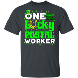 One Lucky Postal Worker Funny St Patrick's Day Irish Gifts T-Shirt - Macnystore
