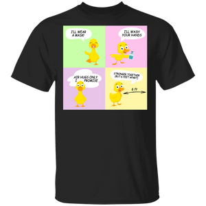 I'll Wear A Face Covering I'll Wash Your Hand Cute Little Duck Teacher Social Distancing Gifts T-Shirt - Macnystore