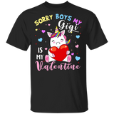 Sorry Boys My Gigi Is My Valentine Cute Unicorn Lover Matching Shirts For Family Women Girls Daughter Niece Personalized Valentine Gifts Youth T-Shirt - Macnystore
