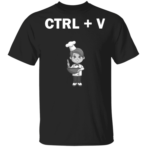 Funny Ctrl V Copy Paste Chef Matching Coder Father And Son Chef Cook Father's Day Shirt T-Shirt - Macnystore