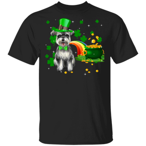 Leprechaun Miniature Schnauzer Dog Pet Lover Shamrock Funny Patrick's Day Kids Mens Womens St Patrick's Day Gifts T-Shirt - Macnystore