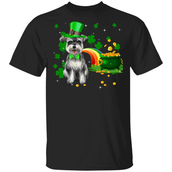 Leprechaun Miniature Schnauzer Dog Pet Lover Shamrock Funny Patrick's Day Kids Mens Womens St Patrick's Day Gifts T-Shirt - Macnystore