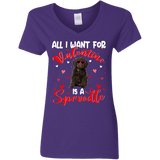 All I Want For Valentine Is A Sproodle Ladies V-Neck T-Shirt - Macnystore