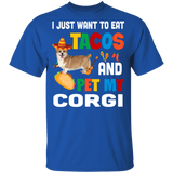 I Just Want To Eat Tacos And Pet My Corgi Mexican Gifts Youth T-Shirt - Macnystore
