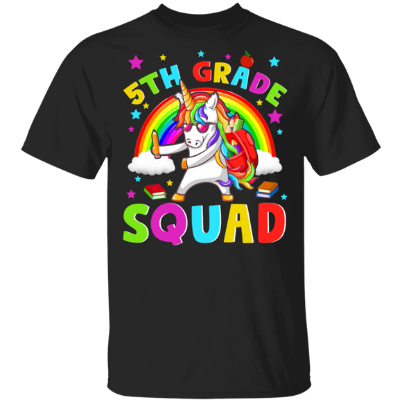 5th Grade Squad Flossing Unicorn Back to School T-Shirt - Macnystore