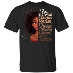 Zodiac Lover Shirt I Am Strong Capricorn Melanin Queen Cool Black Capricorn Women Zodiac Lover Gifts T-Shirt - Macnystore