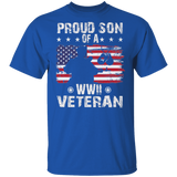 Proud Son Of A WWII Veteran American Flag Veteran Shirt Matching US WWII Soldier Veteran Army Gifts T-Shirt - Macnystore