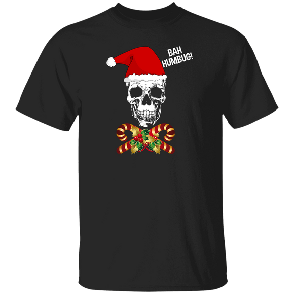 Christmas Skull Shirt Bah Humbug Funny Christmas Santa Skull Lover Gifts Christmas T-Shirt - Macnystore
