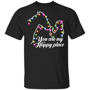 Christmas Horse Lover Shirt You Are My Happy Place Cool Christmas Horse Rancher Lover Gifts Christmas T-Shirt - Macnystore