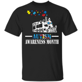 Train Puzzle Pieces Train Lover Cute Autism Awareness Month Autistic Children Autism Patient Kids Men Women Gifts T-Shirt - Macnystore