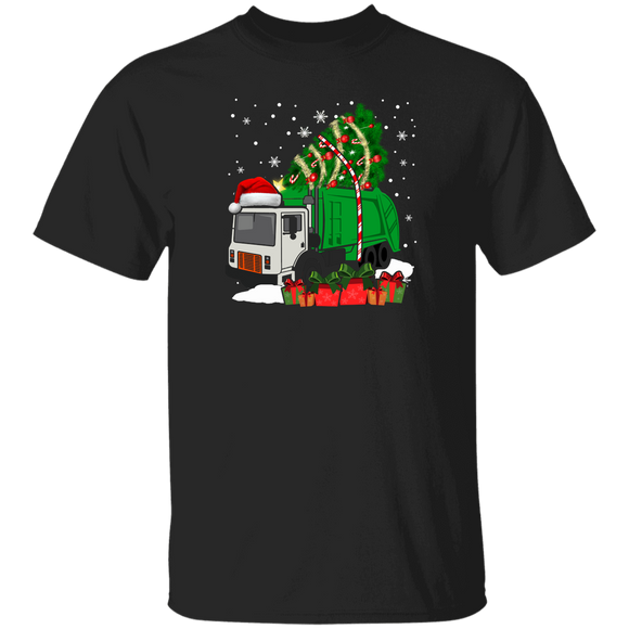 Christmas Truck Lover Shirt Garbage Truck Christmas Tree Lights Funny Christmas Truck Driver Lover Gifts Christmas T-Shirt - Macnystore
