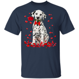 Dalmatian Rose Flower Funny Dalmatian Dog Lover Owner Couple Husband Wife Fiance Fiancee Girlfriend Boyfriend Valentine Gifts T-Shirt - Macnystore