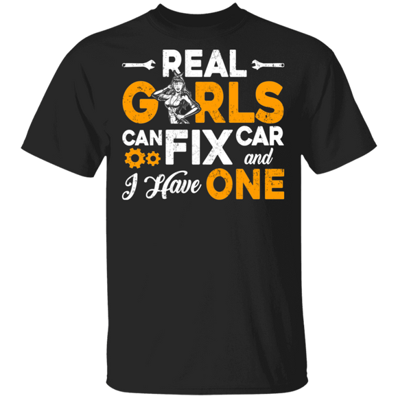 Car Lover Shirt Real Girls Can Fix Car Mechanic Girl Gifts T-Shirt - Macnystore