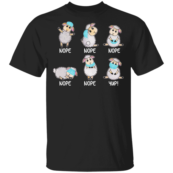 Sheep Lover Shirt Sheep Wearing Face Covering Funny Social Distancing Gifts T-Shirt - Macnystore