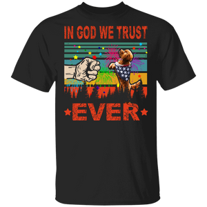 In God We Trust Ever Cute Poodle Wearing American Flag 4th Of July Gifts T-Shirt - Macnystore