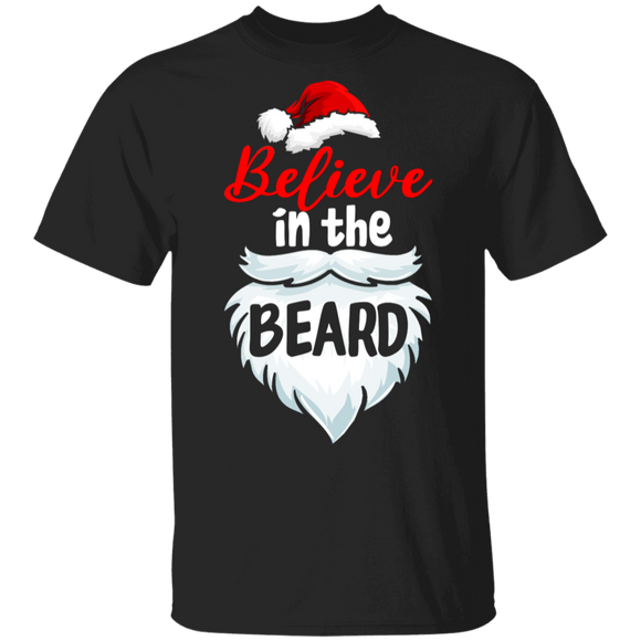 Christmas Santa Shirt Believe In The Beard Cool Christmas Santa Beard Lover Men X-mas Gifts T-Shirt - Macnystore