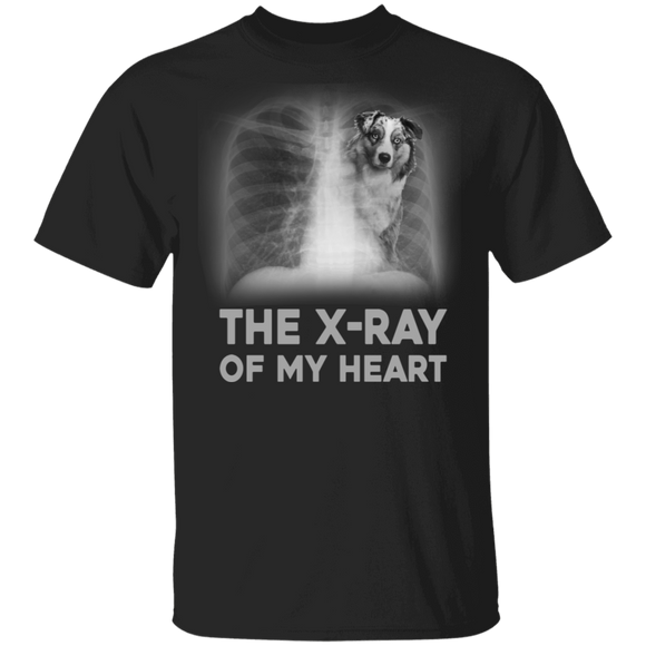 The X-Ray Of My Heart Cool Australian Shepherd On Ribs Bones Matching Australian Shepherd Dog Lover Owner Gifts T-Shirt - Macnystore