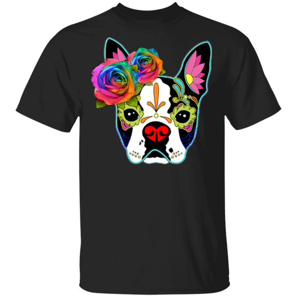 Dia De Los Muertos Dog Lover Shirt Dog Dia De Los Muertos Day Of The Dead Sugar Skull Dog Lover Gifts T-Shirt - Macnystore