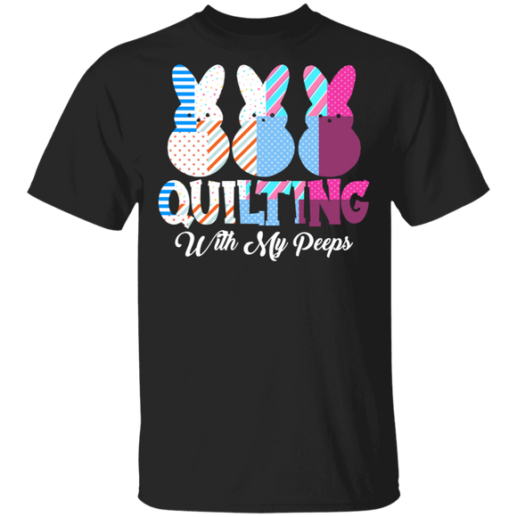 Quilting Sewing Lover Shirt Quilting With My Peeps Funny Quilting Sewing Lover Gifts T-Shirt - Macnystore