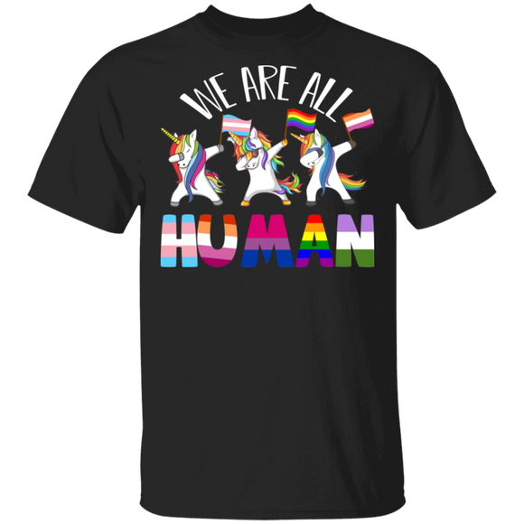 We Are All Human For Transgender, Gay And Pansexual Pride T-Shirt - Macnystore