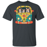 Corgi Riding Hippie Bus Funny Corgi Dog Pet Lover Hippie Van Matching Shirt For Men Women Gifts T-Shirt - Macnystore