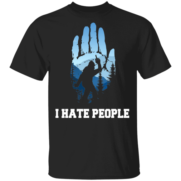 I Hate People Cool Bigfoot In Hand Gifts T-Shirt - Macnystore