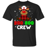Reindeer Buffalo Plaid Boo Boo Crew Nurse T-Shirt - Macnystore