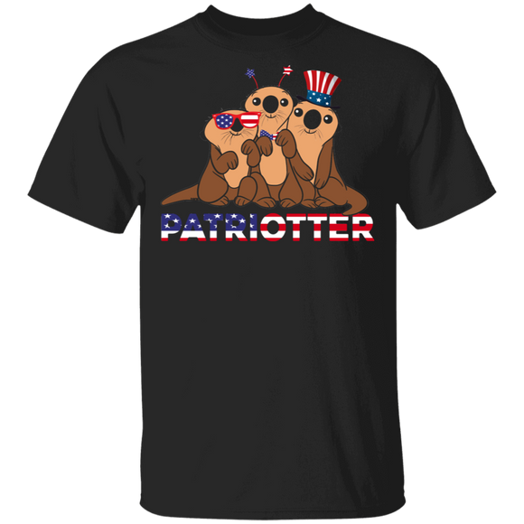 Patriotter Cute American Flag Otter Shirt Matching Patriotic 4th Of July Independence Day Gifts T-Shirt - Macnystore