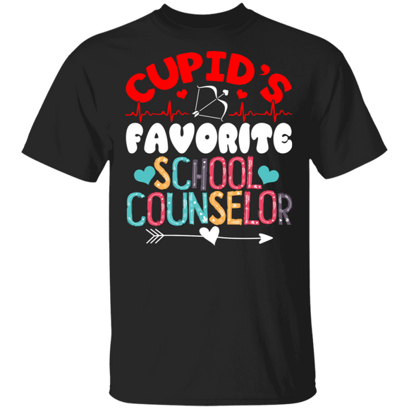 Cupid's Favorite School Counselor Valentine School Counselor Lover Men Women Wife Husband Fiancee Girlfriend Couple Valentine Gifts T-Shirt - Macnystore