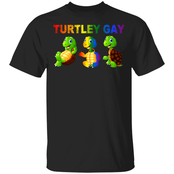 Turtle Gay Funny Three Turtles LGBT Flag Shirt Matching Turtle Lover Fans Proud LGBT Gay Gifts T-Shirt - Macnystore