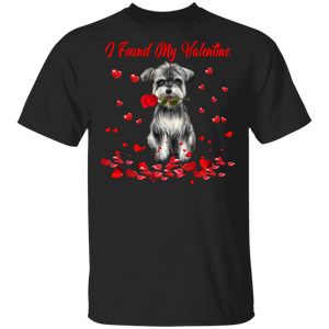 I Found My Valentine Miniature Schnauzer Dog Pet Lover Fans Matching Shirts For Couples Boys Girls Women Personalized Valentine Gifts T-Shirt - Macnystore