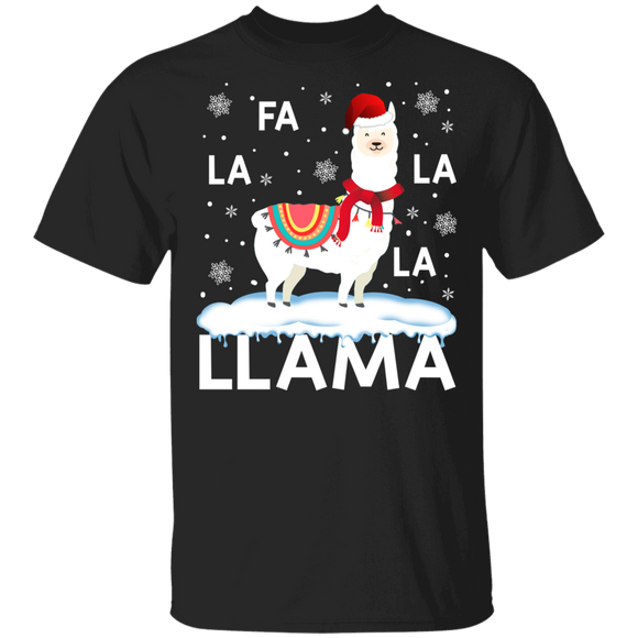 Christmas Llama Shirt Fa La La Llama Funny Christmas Pajama Santa Llama Lover Gifts T-Shirt - Macnystore