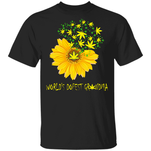 World's Dopest Grandma Cool Sunflower Weed Cannabis Marijuana Mother's Day Gifts T-Shirt - Macnystore