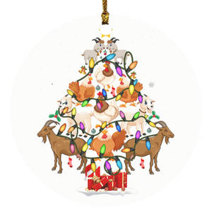 Chicken And Goat Christmas Tree smart object SUBORNC Circle Ornament - Macnystore