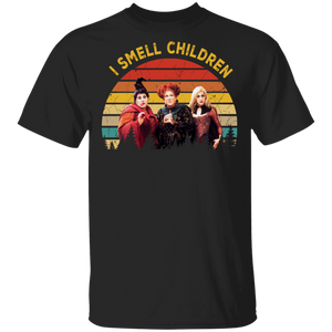 Vintage Retro I Smell Children Funny Hocus Pocus Film Matching Halloween Gifts T-Shirt - Macnystore