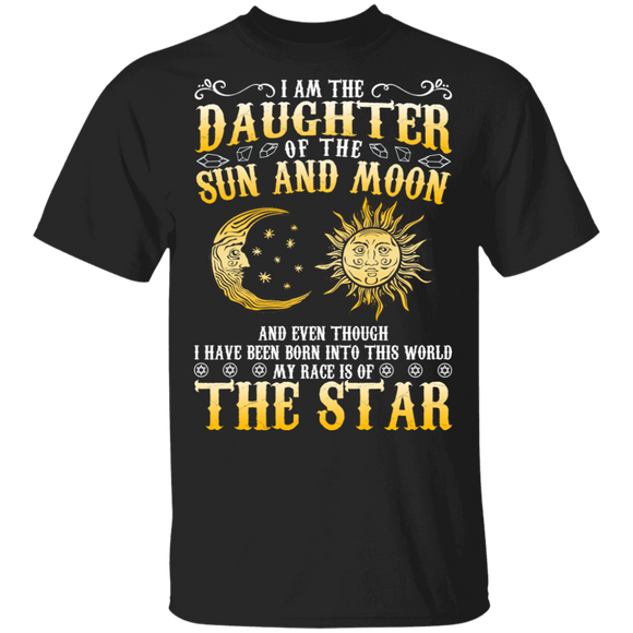 I Am The Daughter Of The Sun And Moon Cool Sun Moon Art Family Gifts T-Shirt - Macnystore