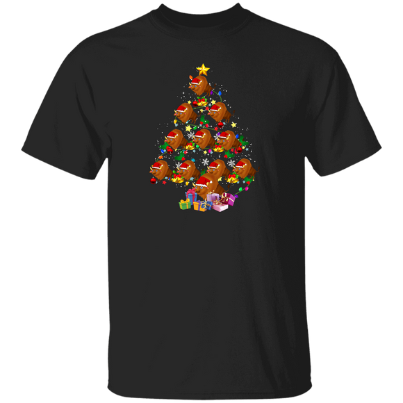 Christmas Tree Shirt Bison Christmas Tree Funny Christmas Santa Bison Lover Gifts Christmas T-Shirt - Macnystore