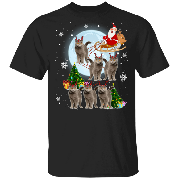 Christmas Cat Shirt Scottish Fold Reindeer Christmas Cute X-mas Scottish Fold Cat Lover Gifts Christmas T-Shirt - Macnystore