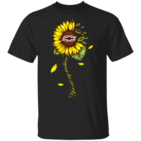 You Are My Sunshine Cute Chevrolet Logo Sunflower Shirt Matching Chevrolet Car Lover Owner Fans Gifts T-Shirt - Macnystore