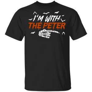 Halloween Peter Lover Shirt I'm With The Peter Funny Halloween Skeleton Hand Peter Lover Gifts Halloween T-Shirt - Macnystore