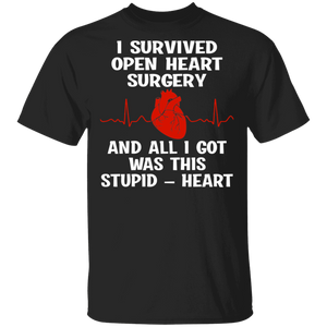 I Survived Open Heart Surgery And All I Got Was This Stupid-heart Gift T-Shirt - Macnystore