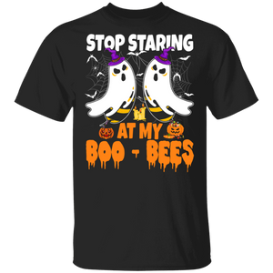 Halloween Shirt Stop Staring At My Boo-Bees Cool Boo Bee Lover Gifts Halloween T-Shirt - Macnystore