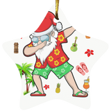 Christmas Ornament Dabbing Santa Christmas Summer Tropical Hawaiian Santa Dabbing Ornament Xmas - Macnystore