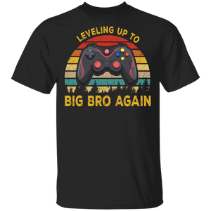 Leveling Up To Big Bro Again Pregnancy Announcement T-Shirt - Macnystore