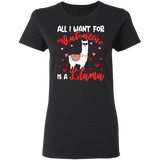 All I Want For Valentine Is A Llama Ladies T-Shirt - Macnystore